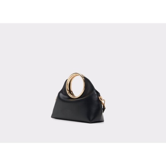 ALDO Kelhanix faux-leather women's round top handle satchel - Black / Gold - Picture 7 of 10